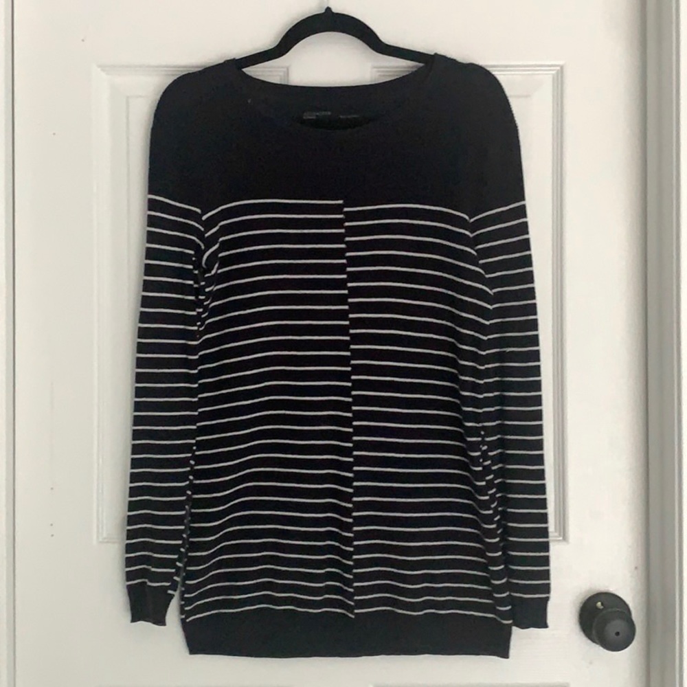 All Saints Flex navy blue striped sweater